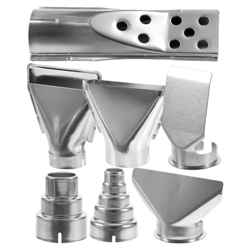 POPETPOP 7 Pièces Buses pour Décapeur Thermique, Embouts Pistolet à AirChaud Universels en Acier Inoxydable, Accessoires de Station de Dessoudage pour Réparation, Décapage et Rétraction
