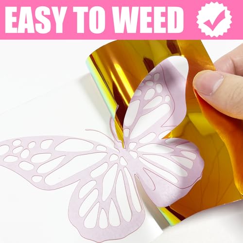 Efuncro Vinil holográfico de transferência de calor - 30,5 cm x 1,8 m HTV holográfica para camisas,