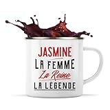 Otshirt Tasse M�tal Jasmine la Femme la Reine la L�gende | 360 ml Mug �maill� M�tallique | Id�e Cadeau Petite Amie Copine Maman Amour Humour No�l Anniversaire F�te des M�res