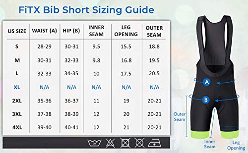 image for FiTX Men’s Cycling Bib Shorts 3D Coolmax Gel Padded Bicycle Bibs Com