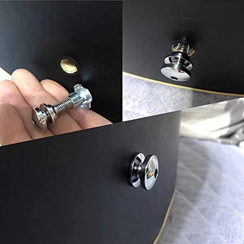 Boutons de sangle de guitare en métal avec écrou pour basse et ukulélé - 4