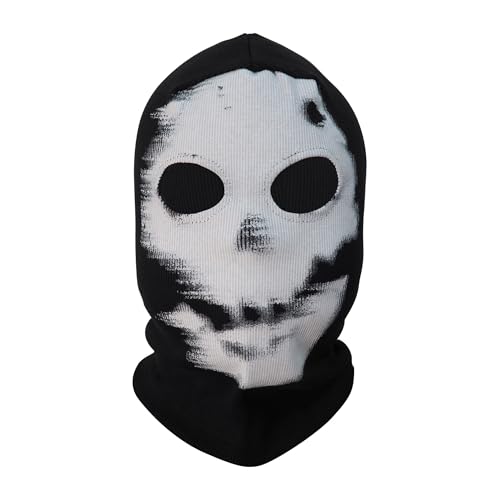 Ghost Balaclava Scary Skeleton Skull Ski Mask for Cosplay, Halloween, Sports, and Motorcycle Cycling (Style-B)