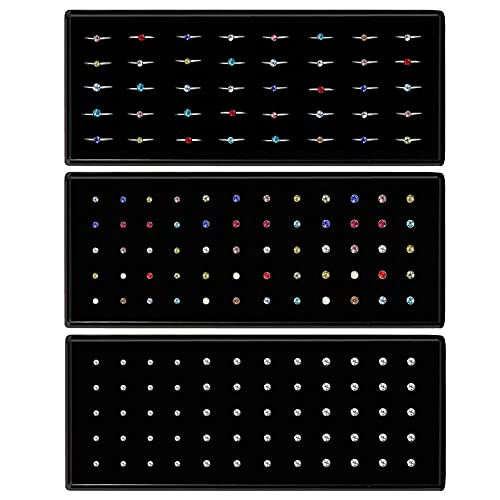 OMAIGAR 3 Boxes 120 Pcs Nose Rings Studs 40 Pcs Nose Rings Hoops, Stainless Steel Nose Piercings Body Jewelry, Ideal Gift with Cute Package