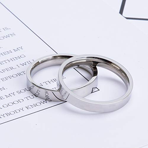 Fanery Sue Personalized Ring For Men Women Custom Engraved Name Promise Ring Wedding Band Valentines Mothers Gift(4Mm Size 7) #TOP3