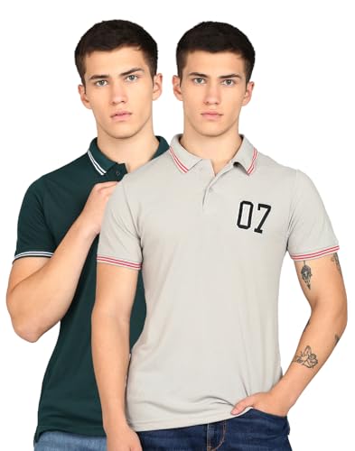 Image of INKKR Men's Soild Half Sleeve Polo T-Shirt Combo