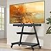 Perlegear Mobile TV Stand with Soundbar Mount, Rolling Floor TV Stand with Wheels for 43-83
