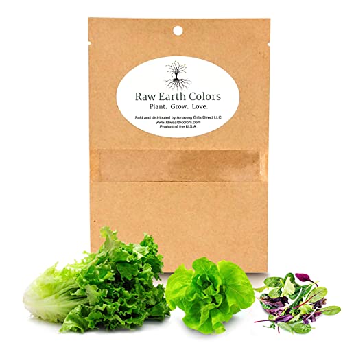 Lettuce Mix Seeds For Planting Home Garden Outdoors Or Indoors - Variety Pack Of Romaine - Butter - Gourmet Leaf Salad Blend Lettuce Combo Pack. #TOP4
