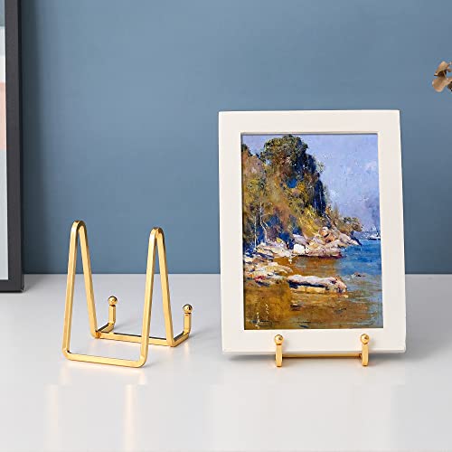 Plate Holder Easel Display Stand - 4.5 Inch Metal Plate Stands For Display - Tabletop Picture Stand - Gold Iron Easels For Display Pictures | Photo Frames | Book | Decorative Plates | Plaque -2 Pack #TOP3