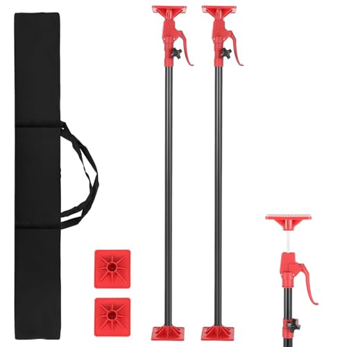 2-Pack Cabinet Jack Support Pole, 45-114 inch Telescopic Quick Support Rod, Adjustable 3rd Hand Support System with 154 Lbs Load Capacity for Installing Cabinets, Lifting Drywall, Cargo Bars by FAHKNS - Used condition - US$42.27