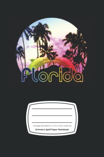 Florida Dolphins Notebook: 6 x 9 in (15.24 x 22.86 cm), Grimoire Spell Paper Diary for Witches, Mages and Magick Practitioners, 120 Pages (60 Sheets), Matte Finish Cover - Aesthetic Vaporwave Notebook