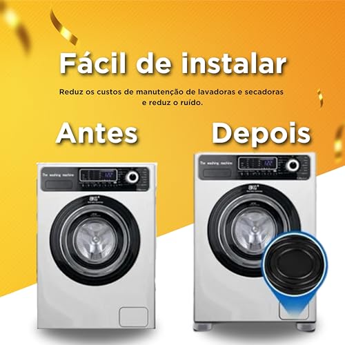 Pés Multiuso Almofadas Anti Vibração Máquina De Lavar Suporte Lava e Seca Geladeira Nivelador