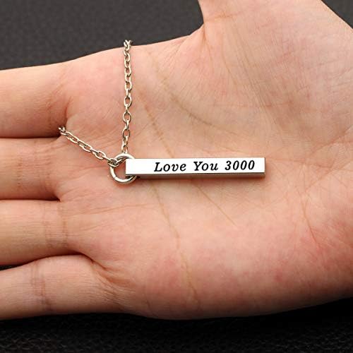 I Love You 3000 Necklace for Women Men Dad Mum Girlfriend Boyfriend Wife Husband Gifts Christmas Gifts Thanksgiving Gifts Birthday Gifts