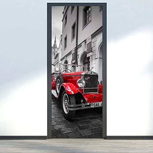 Tifege Door Wall Mural Wallpaper Stickers Diy Home Decoration 3D Quote Poster Art Decor Removable Prague Square Pula Car 30.3X78.7 Dm038 #TOP21