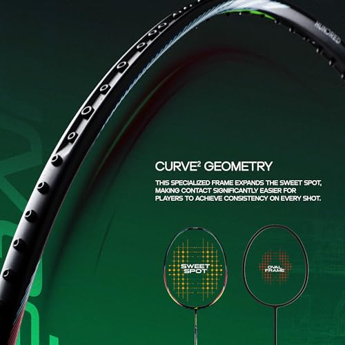 Image of Hundred Hyfonic 1 Badminton Racket (Strung) | Graphite Frame | Precision Control Racket | Balanced Feel for Accurate Shots | Max Tension 30 lbs | Full Cover Included