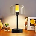 AIHYING Black Rechargeable Cordless Table Lamp,Portable Modern LED Night Light,Battery Operated Lamp,3 Color Stepless Dimming Up,for Restaurant/Bedroom/Bars/Outdoor Party/Camping/Coffee Shop