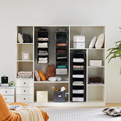 Youdenova Hanging Closet Organizers And Storage, 6-Shelf Closet Hanging Storage Shelves, Grey #TOP1