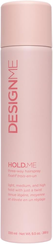 HOLD.ME Three-Way Hairspray by DESIGNME | Multi-Purpose Styling Spray for Hold and Volume | Provides Heat Protection & Shine | Flexible Hold, Fast-Drying and Long-Lasting for All Hair Types