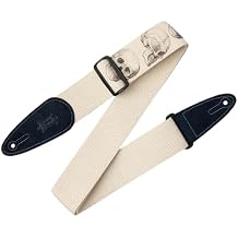 Levys Leathers 2" Cotton Guitar Strap with Suede Ends and Tri-Glide Adjustment; Skull Motiff MC8LCD-002