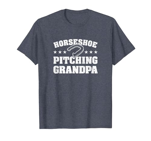 Horseshoe Player: Horseshoe Pitching Grandpa T-Shirt, Men, Heather Blue, X-Large