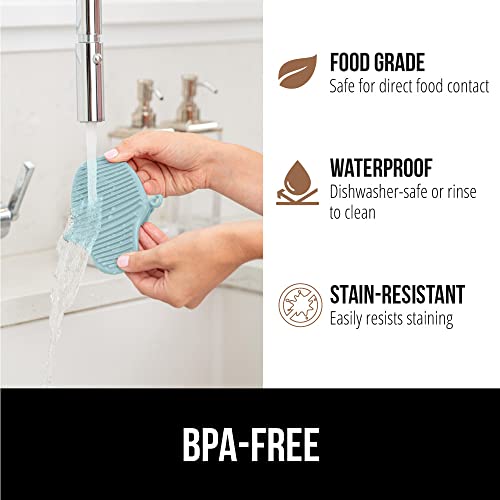 Gorilla Grip Heat And Slip Resistant Silicone Mini Potholders Mitts, Oven Mitt Gloves, Bpa-Free, Textured Design, Better Grip, Hot Plate Holder, Kitchen Finger Grips, Cooking, Waterproof 2 Set, Mint #TOP5