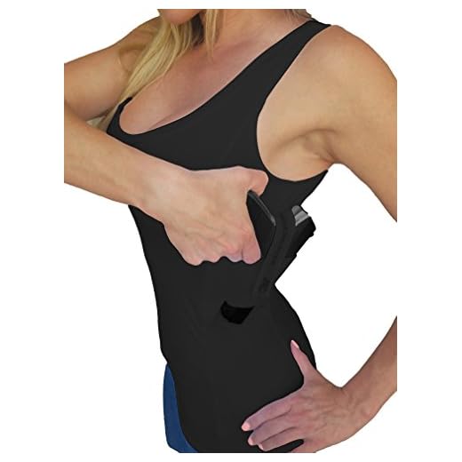 AC UNDERCOVER Women's Concealed Carry Tank Top - Compression Clothing with Holster - Stylish and Secure Gun Holster Shirt for Women - Tactical and Everyday Use - Size XL, 1 Pack, Black