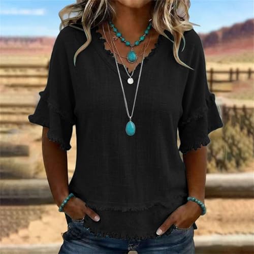 Western Tops for Women V Neck Boho Floral Casual Vacation Blouses 2026 - image 3