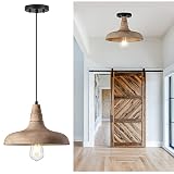 Wood Pendant Light for Kitchen Island, Farmhouse Pendant Lighting, Handmade Wooden Pendant Light Fix
