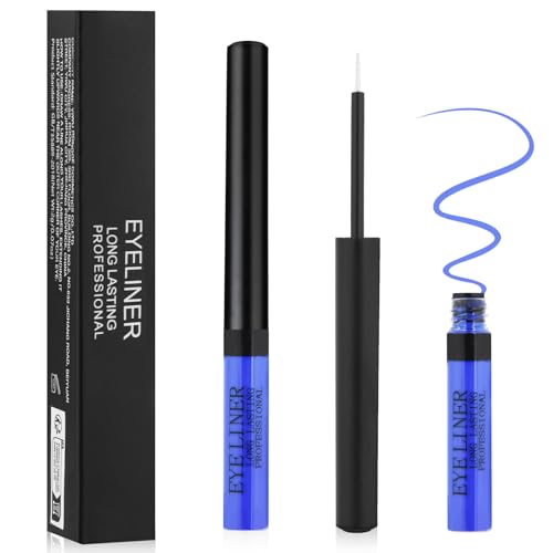 Aomig Matte Felt Tip Pen Eyeliner, Waterproof Liquid Eyeliner Pencil, Long Lasting, Slim Smudgeproof, Suitable for All Eye Shapes (12# Blue)