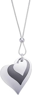 Quanflow Long Necklace for Women, Long Sweater Chain Y-Necklace with Large Geometric Metal Alloy Pendant