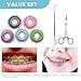 7-piece DIY braces color change kit with orthodontic pliers, probe adjustment tool, and 5 rolls of continuous rubber power chain for customizing braces color for quick braces color change