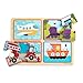 Melissa & Doug Natural Play Wooden Puzzle: Ready, Set, Go (Four 4-Piece Vehicle Puzzles, Great Gift for Girls and Boys - Best for 2, 3, and 4 Year Olds)