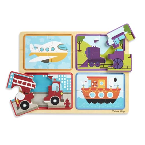 Melissa & Doug Natural Play Wooden Puzzle: Ready, Set, Go (Four 4...