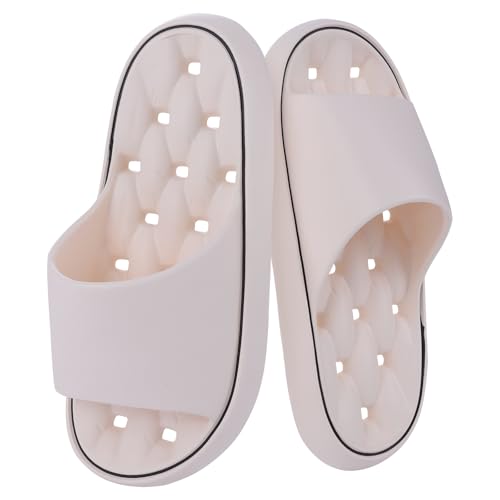 Quick Drying Shower Shoes Men Lightweight Shower Slippers with Drain Hole Soft Women Bathroom Slippers for Gym, Spa, Pool Anti-Slip Shower Shors Home Bathing Slipper Sandals