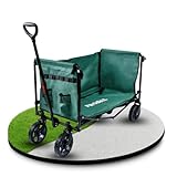 FROSAL Bollerwagen Bruno grün faltbar | Transportwagen für Hunde mit leichtem Einstieg