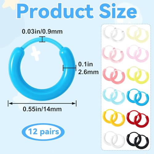 DC,CLISENCE 12 Pairs Plastic Earrings for Sensitive Ears, 12 Colors by DC,CLISENCE - Used condition - Image 2