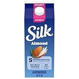 Silk Almond Milk, Unsweet, Dairy Free, Gluten Free, Seriously Creamy Vegan Milk with 50% More Calcium than Dairy Milk, 64 FL OZ Half Gallon