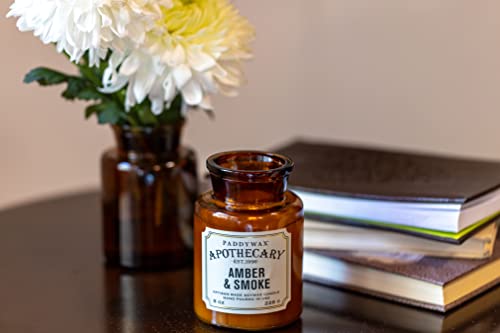 Paddywax Candles Apothecary Collection Soy Wax Blend Candle In Glass Jar, Medium, 8 Ounce, Amber & Smoke #TOP2