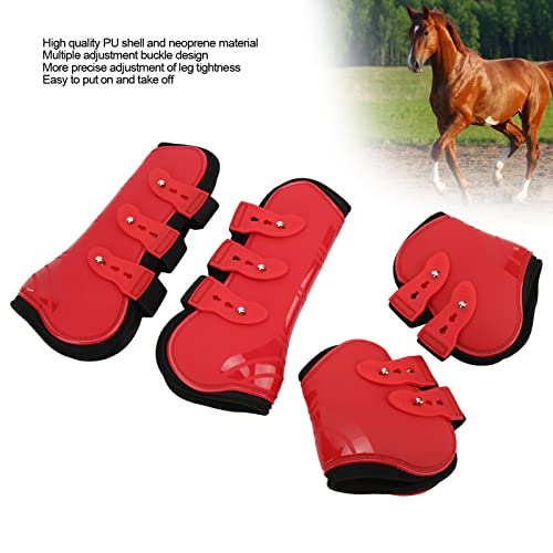 Protetor de perna de cavalo, evita deslizamento ajustável PU Shell Botas de salto de cavalo para equ