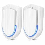 Plug In Air Ionizers - 2 Pack Negative Ion Technology Air Purifier, Quiet Mini Air Freshener for Home, Bedroom, Office, Basement - Portable Air Purifiers for Odor, Dust, Smoke, Pet Smell White