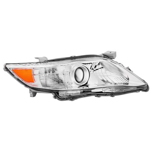 Headlights Assembly Compatible with 2010 2011 Toyota Camry SE/LE/XLE US Version Driver& Passenger Side,Halogen Headlamp Assembly, Chrome Housing Amber Reflector by corkiauto - Image 8