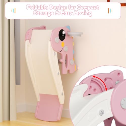 Glaf Indoor Slide for Toddlers 1-3 Home Play Area Safe Freestanding (Rose) — view 6