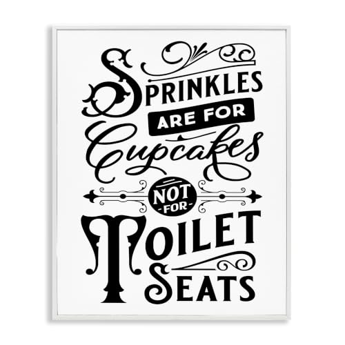 Humorous Bathroom Vintage Typography, 24 x 30 Inch Framed Giclée Print