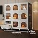 LKPMGOA Cat Cages Indoor with Litter Box, Cat Villa DIY Cat Enclosures Playpen Metal, Door with Lock, PP Board can be Washed with Water (Size : 105x46x110cm)