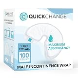 Men's Incontinence Wrap 100 Pack, Maximum Absorbency - QuickChange | Holds 17 oz dry to the touch; Catheter Alternative, 60-Sec No-Lift Changes; Diaper Insert or Standalone, Adjustable
