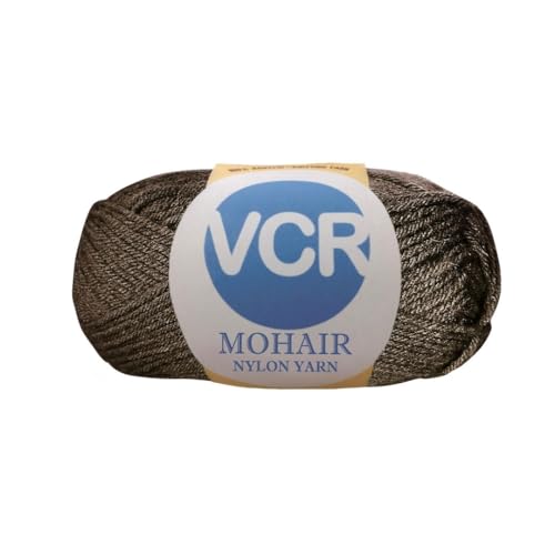 Image of VCR Mohair Nylon Deep Brown Yarn, 100 Grams Hank, 196 Meters Length, Acrylic 75%, Mohair Nylon 25%, Pack of 1 Yarn, Soft Crosia Threads, Suitable for Winter Garments.