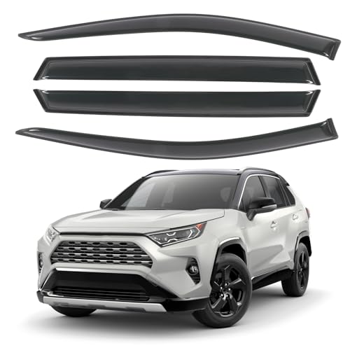 CHYKORLA Rain Guard Compatible with 2019-2024 Toyota RAV4, Outside Mount Extra Durable Window Visors, Sun Wind Side Vent Window Deflector Shade Shield 2019 2020 2021 2022 2023 2024