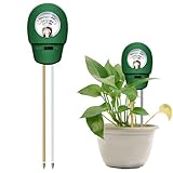 Medidor de Humedad del Suelo, Medidor Humedad Plantas, 3-en-1 Medidor de Humedad del Suelo con la Hhumedad, la luz y la Función de la Prueba de PH, adecuado para Jardinería, Césped, Jardín, Agricultur