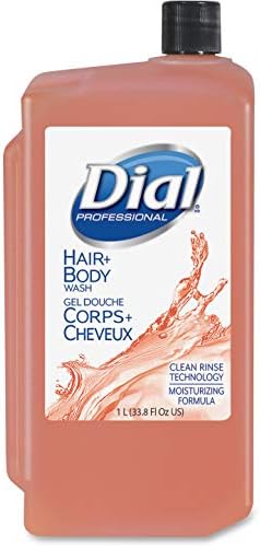 Dial Professional Hair + Body Wash Refill for 1 L Liquid Dispenser, Neutral Scent, 1 L, 8/Carton image 2