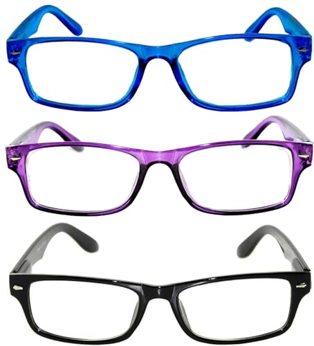 Narrow Retro Fashion Style Rectangular Purple Black Blue Frame Clear Lens Eyeglasses