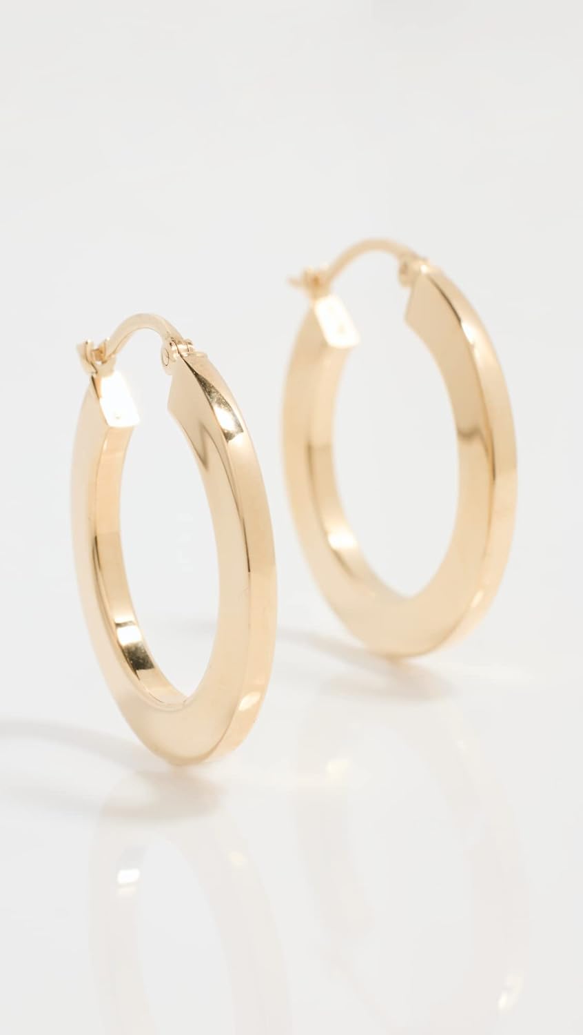 Women's 14k Junior Slim Helium Hoops, Gold, One Size - Image 3